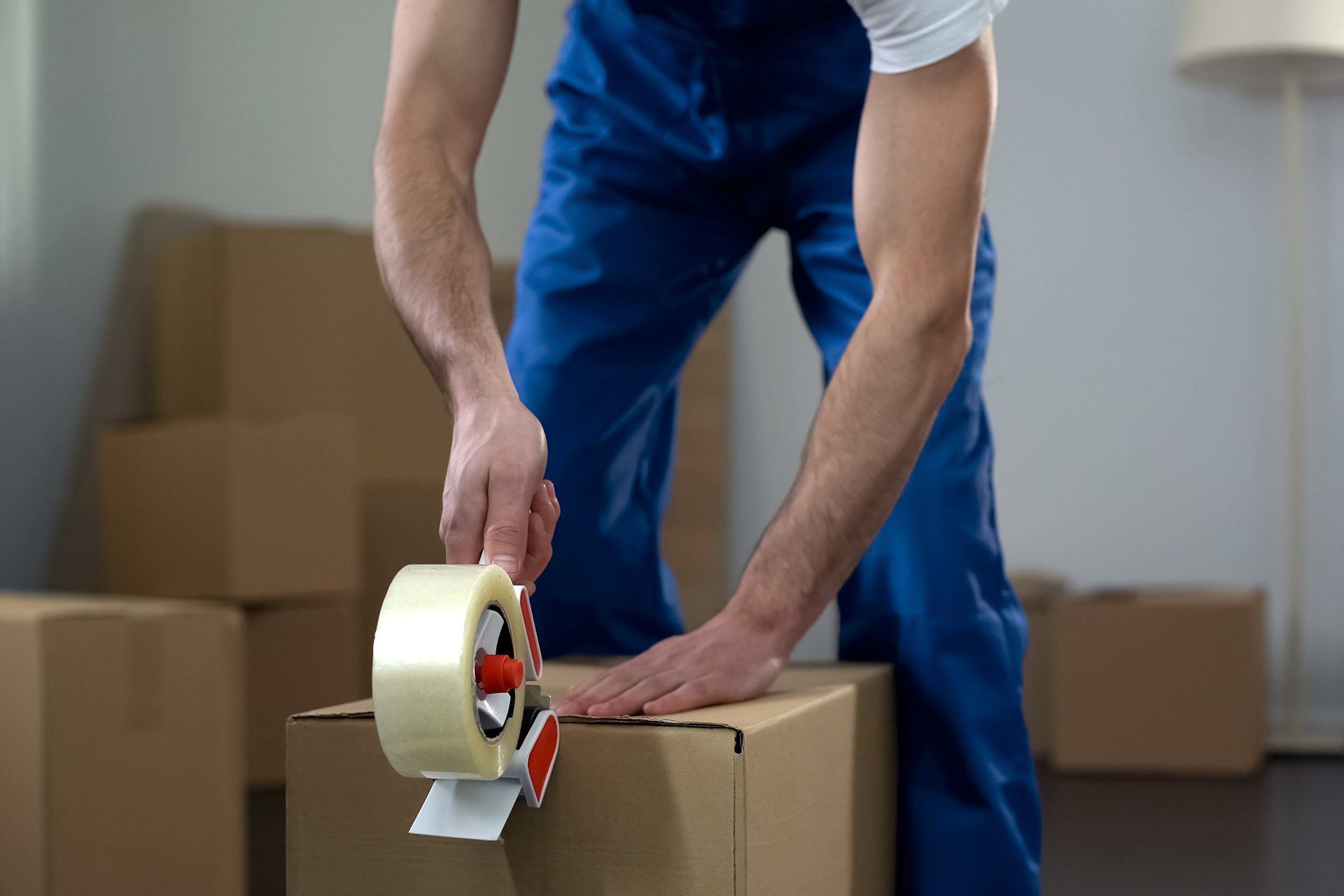 Professional movers packing fragile kitchenware in Los Angeles